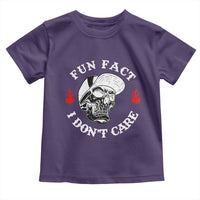 Fun Fact I Don’t Care Skull Toddler T Shirt Edgy Sarcastic Attitude - Wonder Print Shop