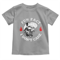 Fun Fact I Don’t Care Skull Toddler T Shirt Edgy Sarcastic Attitude - Wonder Print Shop