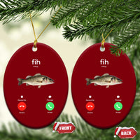 Fih Calling Funny Fish Ceramic Ornament Fishing Lover Hilarious Phone Call Parody - Wonder Print Shop