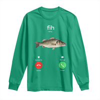 Fih Calling Funny Fish Long Sleeve Shirt Fishing Lover Hilarious Phone Call Parody - Wonder Print Shop