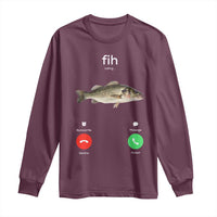 Fih Calling Funny Fish Long Sleeve Shirt Fishing Lover Hilarious Phone Call Parody - Wonder Print Shop