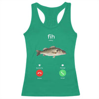Fih Calling Funny Fish Racerback Tank Top Fishing Lover Hilarious Phone Call Parody - Wonder Print Shop