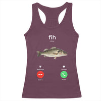 Fih Calling Funny Fish Racerback Tank Top Fishing Lover Hilarious Phone Call Parody - Wonder Print Shop