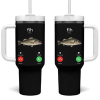 Fih Calling Funny Fish Tumbler With Handle Fishing Lover Hilarious Phone Call Parody - Wonder Print Shop