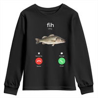 Fih Calling Funny Fish Youth Sweatshirt Fishing Lover Hilarious Phone Call Parody - Wonder Print Shop