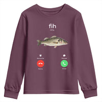 Fih Calling Funny Fish Youth Sweatshirt Fishing Lover Hilarious Phone Call Parody - Wonder Print Shop