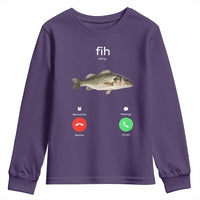 Fih Calling Funny Fish Youth Sweatshirt Fishing Lover Hilarious Phone Call Parody - Wonder Print Shop