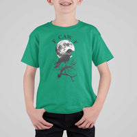 Funny Crow F Caw F T Shirt For Kid Gothic Raven and Moon TS02