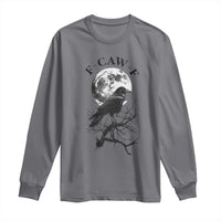 Funny Crow F Caw F Long Sleeve Shirt Gothic Raven and Moon TS02