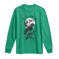 Funny Crow F Caw F Long Sleeve Shirt Gothic Raven and Moon TS02