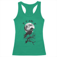 Funny Crow F Caw F Racerback Tank Top Gothic Raven and Moon TS02