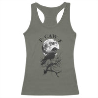 Funny Crow F Caw F Racerback Tank Top Gothic Raven and Moon TS02