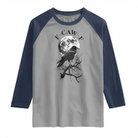 Funny Crow F Caw F Raglan Shirt Gothic Raven and Moon TS02