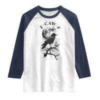 Funny Crow F Caw F Raglan Shirt Gothic Raven and Moon TS02