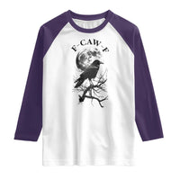 Funny Crow F Caw F Raglan Shirt Gothic Raven and Moon TS02
