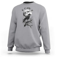 Funny Crow F Caw F Sweatshirt Gothic Raven and Moon TS02