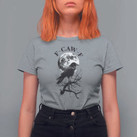 Funny Crow F Caw F T Shirt For Women Gothic Raven and Moon TS02