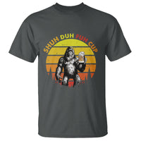 Funny Camping T Shirt Shuh Duh Fuh Cup Retro Funny Bigfoot Drinking Beer Camping - Wonder Print Shop