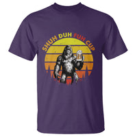 Funny Camping T Shirt Shuh Duh Fuh Cup Retro Funny Bigfoot Drinking Beer Camping - Wonder Print Shop
