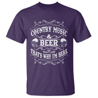 Beer Lover T Shirt Country Music And Beer That's Why I'm Here Funny Drinking - Wonder Print Shop