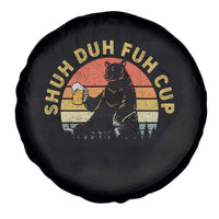 Funny Beer Lover Spare Tire Cover Shuh Duh Fuh Cup Retro Bear Drinking Camping
