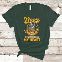 Beer Lover T Shirt Beer Never Broke My Heart Funny Skeleton Drinking Beer Lover - Wonder Print Shop