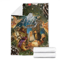 O Holy Night Nativity Scene Throw Blanket Christian Christmas Angels and Baby Jesus - Wonder Print Shop