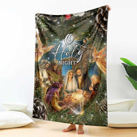 O Holy Night Nativity Scene Throw Blanket Christian Christmas Angels and Baby Jesus - Wonder Print Shop