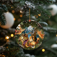 O Holy Night Nativity Scene Christmas Ceramic Ornament Christian Christmas Angels and Baby Jesus - Wonder Print Shop