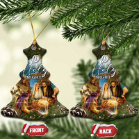 O Holy Night Nativity Scene Christmas Ceramic Ornament Christian Christmas Angels and Baby Jesus - Wonder Print Shop