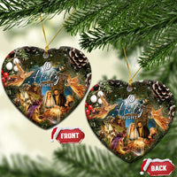 O Holy Night Nativity Scene Christmas Ceramic Ornament Christian Christmas Angels and Baby Jesus - Wonder Print Shop