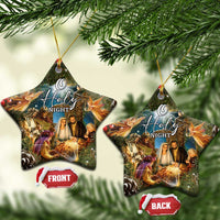 O Holy Night Nativity Scene Christmas Ceramic Ornament Christian Christmas Angels and Baby Jesus - Wonder Print Shop