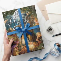O Holy Night Nativity Scene Wrapping Paper Roll Christian Christmas Angels and Baby Jesus - Wonder Print Shop