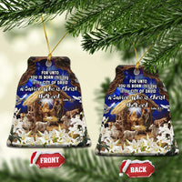 Luke 2:11 Bible Verse Nativity Christmas Ceramic Ornament Religious Christmas Holy Family Scripture - Wonder Print Shop