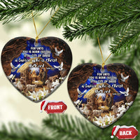 Luke 2:11 Bible Verse Nativity Christmas Ceramic Ornament Religious Christmas Holy Family Scripture - Wonder Print Shop