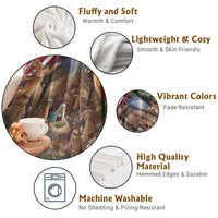 Patriotic Nativity Scene Throw Blanket American Flag Christian Christmas Baby Jesus and Angels Under the Star - Wonder Print Shop