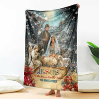 Jesus is the Reason for the Season Throw Blanket Personalized Christian Christmas Nativity Scene Custom Family Name - Wonder Print Shop