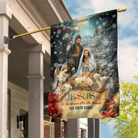 Jesus is the Reason for the Season Garden Flag Personalized Christian Christmas Nativity Scene Custom Family Name - Wonder Print Shop