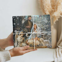 Jesus is the Reason for the Season Wrapping Paper Personalized Christian Christmas Nativity Scene Custom Family Name - Wonder Print Shop