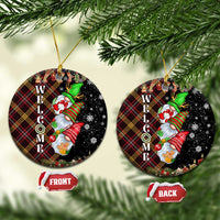 Christmas Gnome Welcome Christmas Ceramic Ornament Cute Holiday Gnomes with Plaid and Candy Cane Winter - Wonder Print Shop