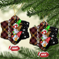 Christmas Gnome Welcome Christmas Ceramic Ornament Cute Holiday Gnomes with Plaid and Candy Cane Winter - Wonder Print Shop