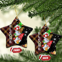 Christmas Gnome Welcome Christmas Ceramic Ornament Cute Holiday Gnomes with Plaid and Candy Cane Winter - Wonder Print Shop