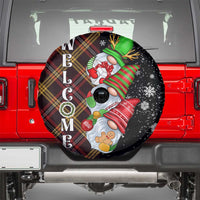 Christmas Gnome Welcome Spare Tire Cover Cute Holiday Gnomes with Plaid and Candy Cane Winter - Wonder Print Shop