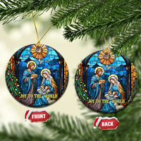 Joy to the World Stained Glass Nativity Scene Christmas Ceramic Ornament Christian Christmas Holy Family Star of Bethlehem - Wonder Print Shop