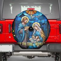 Joy to the World Stained Glass Nativity Scene Spare Tire Cover Christian Christmas Holy Family Star of Bethlehem - Wonder Print Shop
