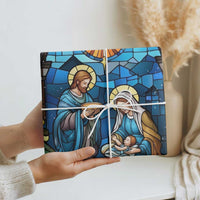Joy to the World Stained Glass Nativity Scene Wrapping Paper Roll Christian Christmas Holy Family Star of Bethlehem - Wonder Print Shop