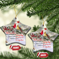 Cardinal Memorial Winter Christmas Christmas Ceramic Ornament Those We Love Dont Go Away Red and Yellow Cardinals - Wonder Print Shop