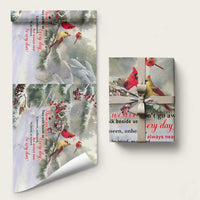 Cardinal Memorial Winter Christmas Wrapping Paper Roll Those We Love Dont Go Away Red and Yellow Cardinals - Wonder Print Shop