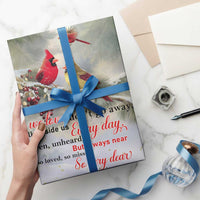 Cardinal Memorial Winter Christmas Wrapping Paper Roll Those We Love Dont Go Away Red and Yellow Cardinals - Wonder Print Shop
