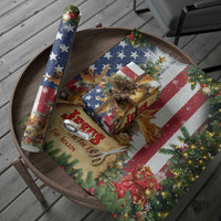 Patriotic Nativity Christmas Scene Wrapping Paper Roll Jesus Is the Reason for the Season American Flag and Angels - Wonder Print Shop